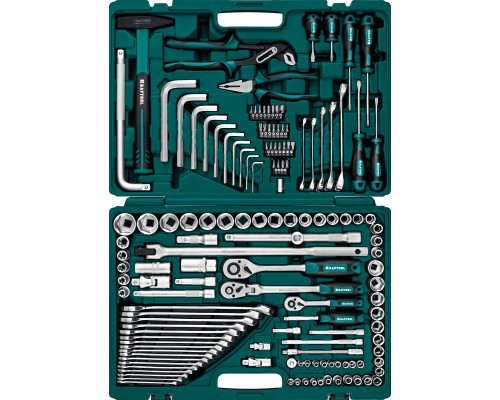 Универсальный набор инструмента EXTREM-142, 142 предм., (1/2"+3/8"+1/4") KRAFTOOL 27889-H142
