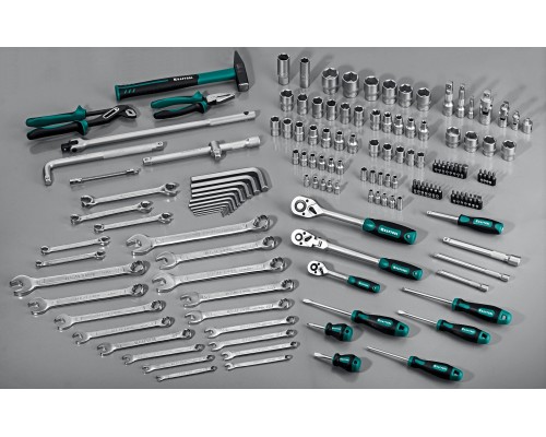 Универсальный набор инструмента EXTREM-142, 142 предм., (1/2"+3/8"+1/4") KRAFTOOL 27889-H142