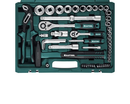 Универсальный набор инструмента EXTREM-76, 76 предм., (1/2"+3/8"+1/4") KRAFTOOL 27889-H76