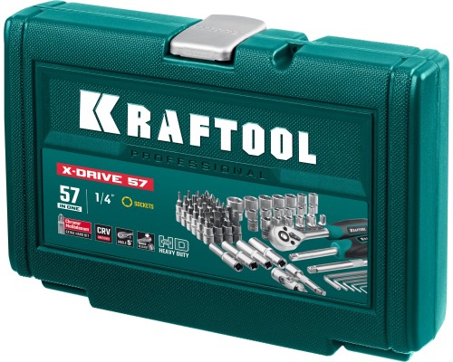 Универсальный набор инструмента X-Drive, 57 предм., (1/4") KRAFTOOL 27885-H57