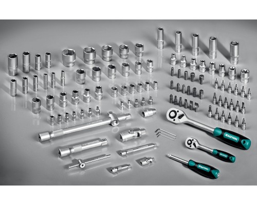 Универсальный набор инструмента X-Drive 108, 108 предм., (1/2"+3/8"+1/4") KRAFTOOL 27888-H108_z03