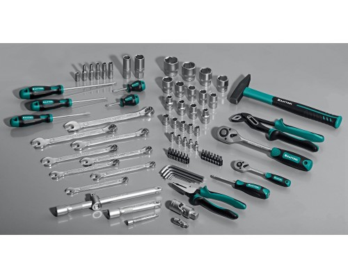 Универсальный набор инструмента EXTREM-76, 76 предм., (1/2"+3/8"+1/4") KRAFTOOL 27889-H76