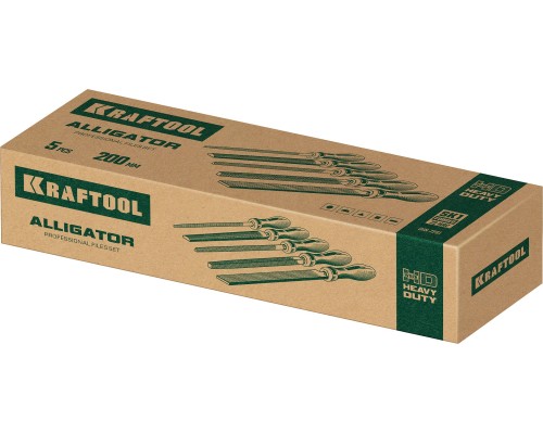 Набор напильников ALLIGATOR двухкомпонентная рукоятка, 200 мм  KRAFTOOL 16905