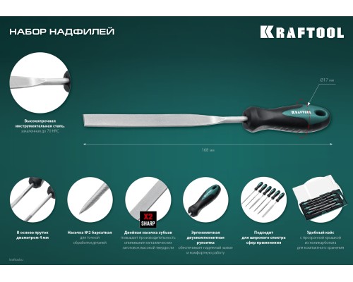 Набор надфилей 6 шт., 160 мм KRAFTOOL 16030-6