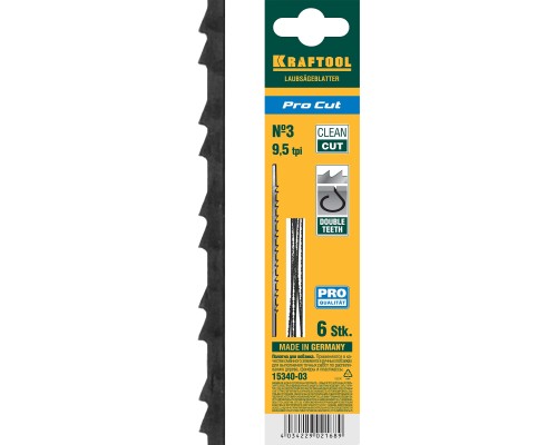 Полотна для лобзика Pro Cut, 130 мм, 6 шт. KRAFTOOL 15340-03