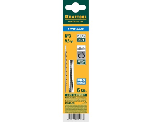 Полотна для лобзика Pro Cut, 130 мм, 6 шт. KRAFTOOL 15340-03