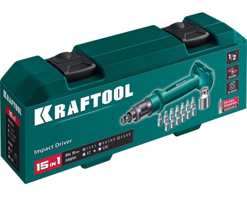 Ударно-поворотная отвертка ID-15, 15 предм. KRAFTOOL 25550-H10_z01