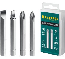 Набор бит для ударной отвертки 75 мм, 4 шт. KRAFTOOL 25552
