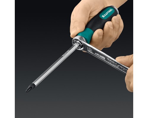 Ударная отвертка IMPACT PH 4, сквозной стержень Cr-Mo KRAFTOOL 250034-4