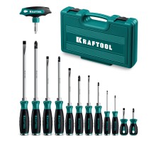 Набор ударных отверток IMPACT 13 шт., сквозной стержень Cr-Mo KRAFTOOL 25035