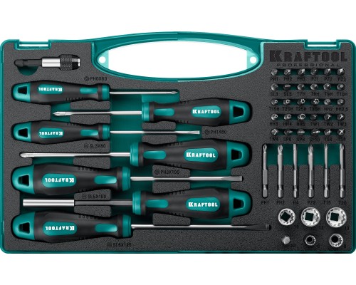 Набор отверток и насадок X-Drive 50, 50 предм. KRAFTOOL 25815