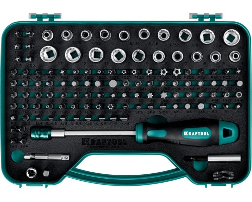Набор: отвертка-битодержатель с насадками X-Drive-122, 122 шт. KRAFTOOL 26816