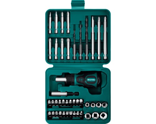 Реверсивная отвертка Kompakt-43, с насадками, 43 предм. KRAFTOOL 25556-H43