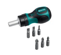Реверсивная отвертка Kompakt-6, 6 предм., с битами KRAFTOOL 26190-H7