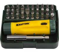 Реверсивная отвертка Kompakt-32, 32 предм., с насадками KRAFTOOL 26142-H32
