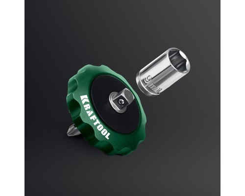 Суперкомпактная реверсивная трещотка для бит и головок SPACE Ratchet KRAFTOOL 25890