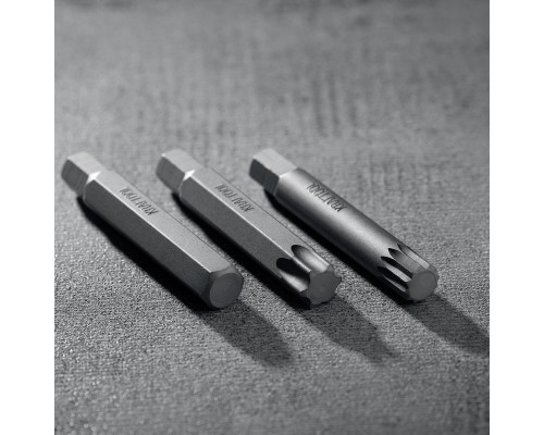 Набор специальных бит THS-42, 42 шт (HEX, TX, SPLINE) xвостовик 10 мм под квадрат 1/2" KRAFTOOL 26554