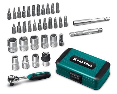 Универсальный набор инструмента 1/4" 35 предм. X-Drive 35 KRAFTOOL 27974