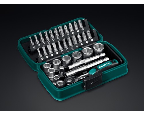Универсальный набор инструмента 1/4" 35 предм. X-Drive 35 KRAFTOOL 27974