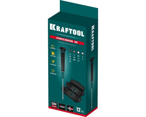 Набор отверток Precision-12, 12 предм., для точных работ KRAFTOOL 25689