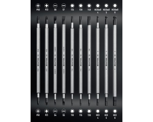 Набор: отвертка с переставными стержнями Double 20, 20 шт. KRAFTOOL 25817