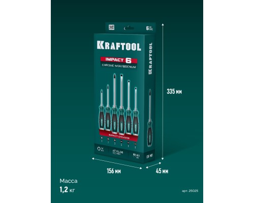Набор ударных отверток Impact, 6 шт. KRAFTOOL 25025