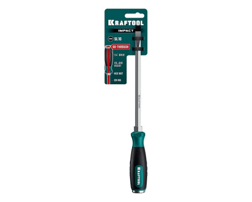 Ударная отвертка IMPACT SL 10, сквозной стержень Cr-Mo KRAFTOOL 250033-10