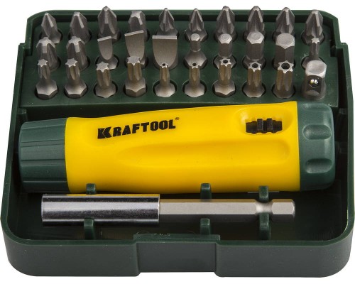 Реверсивная отвертка Kompakt-32, 32 предм., с насадками KRAFTOOL 26142-H32