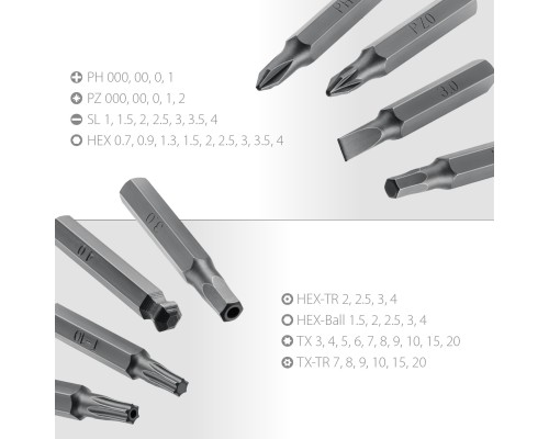 Отвертка Precision-51, 51 предм., для точных работ KRAFTOOL 25691