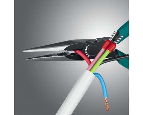 Прецизионные тонкогубцы Kraft Mini, 140 мм KRAFTOOL 220017-3-14_z01