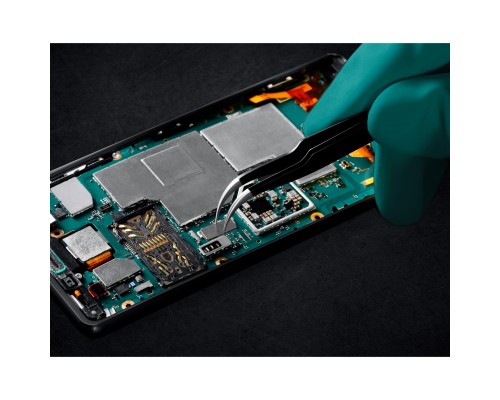 Антистатический антимагнитный прецизионный пинцет изогнутый 116 мм KRAFTOOL 222126