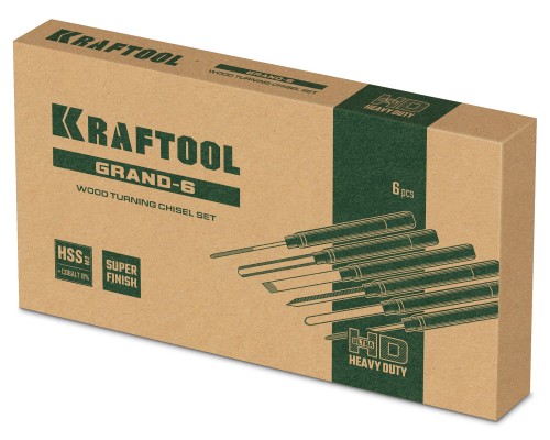 Набор токарных резцов по дереву Grand-6 6 предм. KRAFTOOL 18368