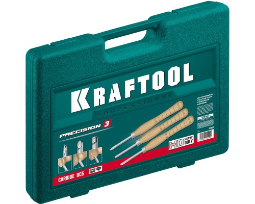 Набор ручных резцов по дереву Precision-3, 3 предм. KRAFTOOL 18369
