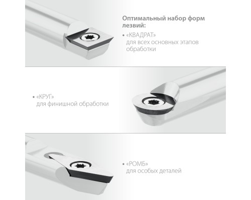 Набор ручных резцов по дереву Precision-3, 3 предм. KRAFTOOL 18369