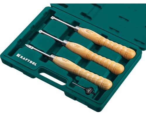 Набор ручных резцов по дереву Precision-3, 3 предм. KRAFTOOL 18369
