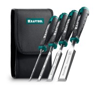 Набор стамесок-долот с двухкомпонентной рукояткой 4 шт. KRAFTOOL GRAND-4 KRAFTOOL 1818-H4