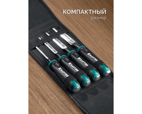 Набор стамесок-долот с двухкомпонентной рукояткой 4 шт. KRAFTOOL GRAND-4 KRAFTOOL 1818-H4