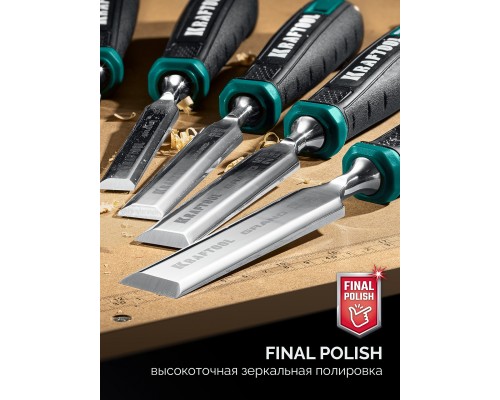 Набор стамесок-долот с двухкомпонентной рукояткой 6 шт. GRAND-6 KRAFTOOL 1818-H6