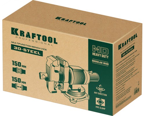 Слесарные тиски 3D-Steel, 150 мм KRAFTOOL 32704-150