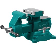 Слесарные тиски Reversible 140 мм, расход 273 мм KRAFTOOL 32705-140