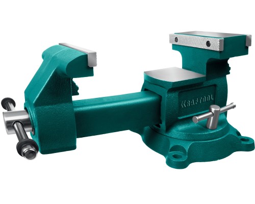 Слесарные тиски Reversible 165 мм, расход 324 мм KRAFTOOL 32705-165