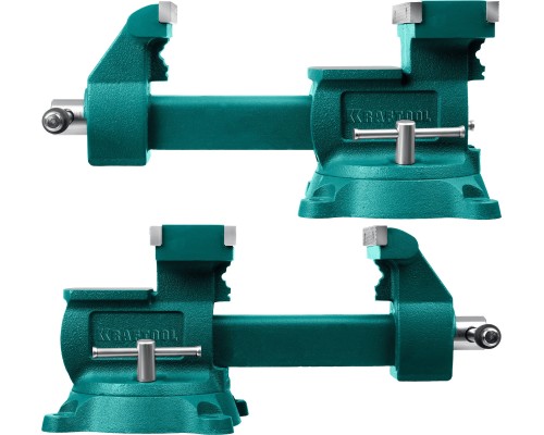 Слесарные тиски Reversible 200 мм, расход 368 мм KRAFTOOL 32705-200