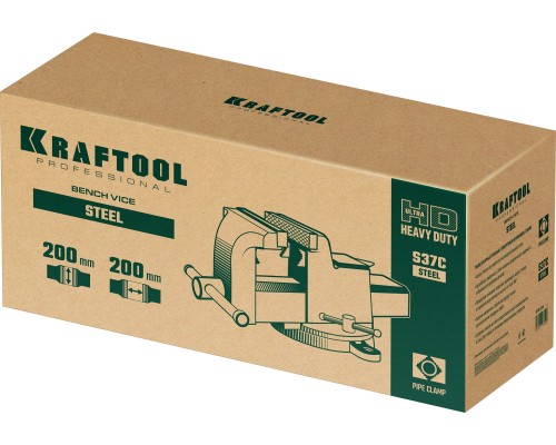 Стальные слесарные тиски STEEL, 200 мм KRAFTOOL 32701-200