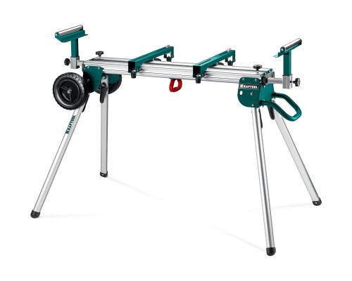 Алюминиевый мобильный стол для торцовочных пил с ручкой и колесами MSA-1200 U KRAFTOOL 38782-2