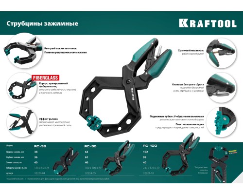Зажимная струбцина RC-6, 55x60 мм KRAFTOOL 32224-05