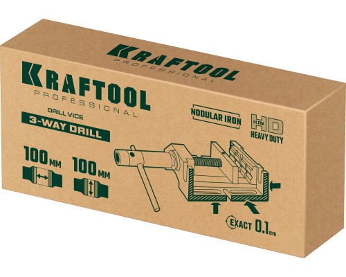 Станочные сверлильные тиски 100 мм, трехсторонние KRAFTOOL 32716-100