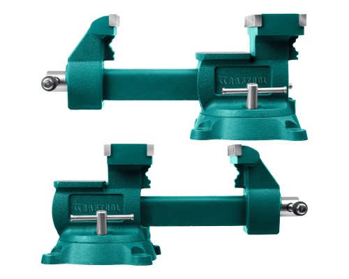 Слесарные тиски Reversible 140 мм, расход 273 мм KRAFTOOL 32705-140
