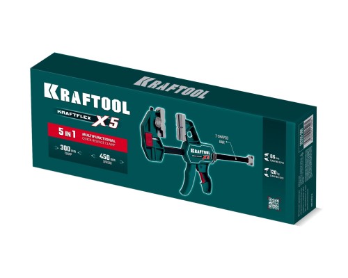 Многофункциональная струбцина для направляющих шин KRAFTFLEX X5 300, 300x66 мм KRAFTOOL 32555-300