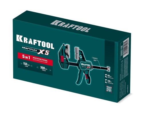Многофункциональная струбцина для направляющих шин KRAFTFLEX X5 150, 150x66 мм KRAFTOOL 32555-150