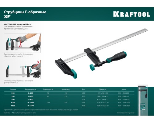 Струбцина F MF-500/120, 120x500 мм KRAFTOOL 32011-120-500_z01